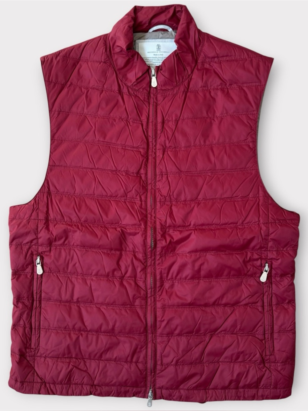 Brunello Cucinelli Nylon Down Vest - Red - Size Medium